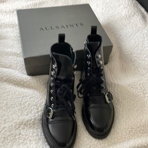 All Saints black Donita combat boots size 9M or EU 39